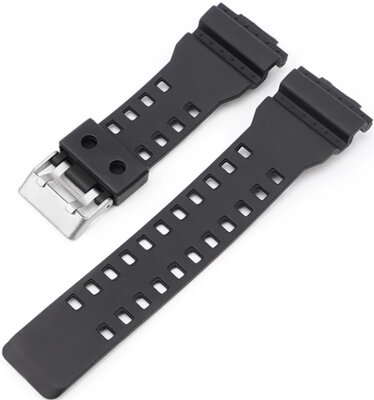 Plastic horlogeband Ricardo Cassola 16mm (voor Casio G-Shock GA-100, GA-110, GD-120, GLS-100), zwart V1