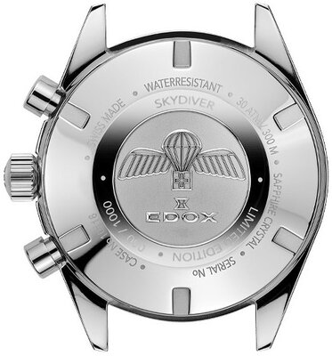 Edox SkyDiver Chronograph Quartz 10116-3-vidn Limited Edition 1000pcs ( + reserveriempje )