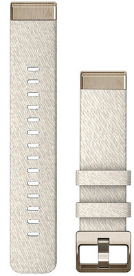 Nylon horlogeband Garmin 20mm (voor Garmin Fenix 8/7S/6S (43mm), etc.), wit V1, QuickFit, 010-13102-07