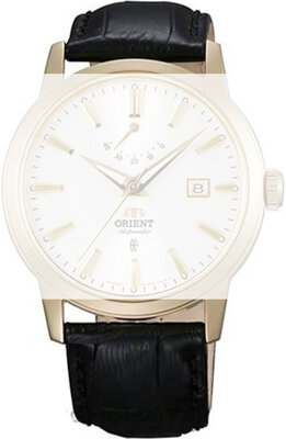 Leren horlogeband Orient UDESQAB 22mm (voor modellen AF05, FD0J), zwart