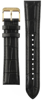 Leren horlogeband Orient UL002012K0 21mm (voor model RA-AC00), zwart