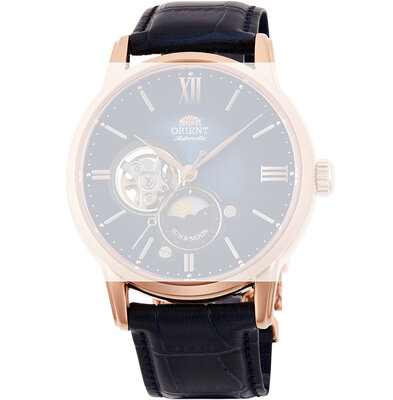 Leren horlogeband Orient UL017011P0 21mm (voor model RA-AS00), blauw