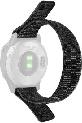 Nylon horlogeband Ricardo Cortina 22mm, Black, doorloper