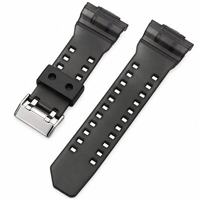 kunststof horlogeband Ricardo Cassola 16m (voor Casio G-Shock GA-100, GA-110, GD-120, GLS-100), Black/Transparent