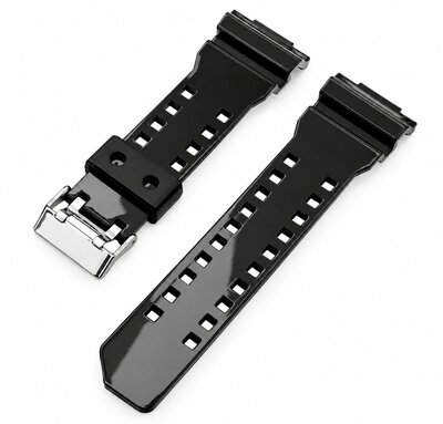 kunststof horlogeband Ricardo Cassola 16mm (voor Casio G-Shock GA-100, GA-110, GD-120, GLS-100), zwart V8