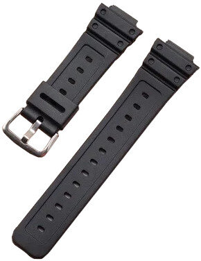 Plastic horlogeband Ricardo Ribolla 16mm (voor Casio G-Shock GA-2100/GA-2110, DW-5600, GW-6900), zwart V2