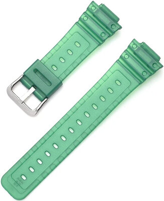 Plastic horlogeband Ricardo Ribolla 16mm (voor Casio G-Shock GA-2100/GA-2110, DW-5600, GW-6900), groen, transparant