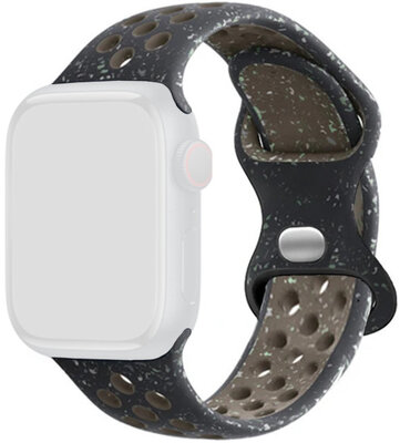 Bandje voor Apple Watch 42/44/45mm, siliconen sport, zwart