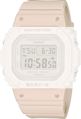Polsbandje voor Casio G-Shock, kunststof, roze, zilveren gesp (voor BGD-565)