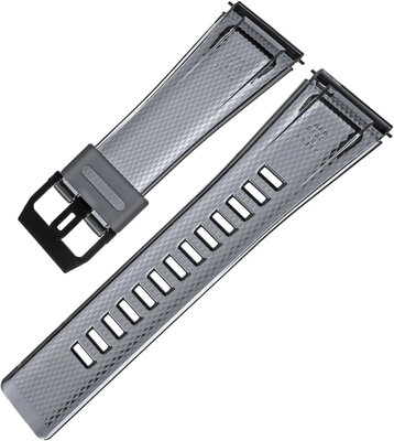 Polsbandje voor Casio G-Shock, kunststof, grijs, zwarte gesp (voor GA-2000SKE modellen)
