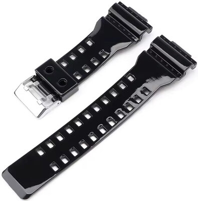 Plastic horlogeband Ricardo Cassola 16mm (voor Casio G-Shock GA-100, GA-110, GD-120, GLS-100), zwart V2