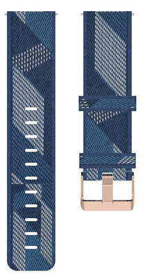 Snelkoppelingsriem 20mm, nylon, blauw, klittenband (Garmin Venu, Venu Sq, Venu Sq 2, Venu 2 plus, etc.)