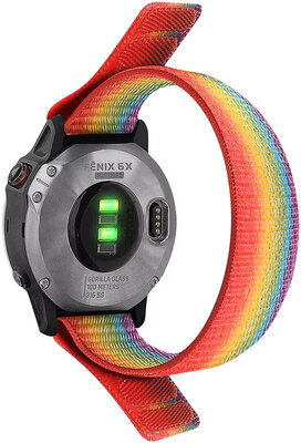 Sleutelkoord 26mm, nylon, regenboog (Garmin Fenix 7X/6X/5X etc.)