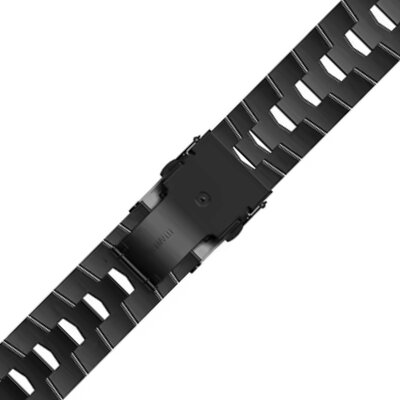 Roestvrijstalen horlogeband Ricardo 22mm (voor Garmin Fenix 8/7/6 (47mm), Epix 2 enz.), zwart V2, QuickFit