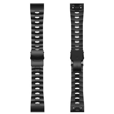 Roestvrijstalen horlogeband Ricardo 22mm (voor Garmin Fenix 8/7/6 (47mm), Epix 2 enz.), zwart V2, QuickFit