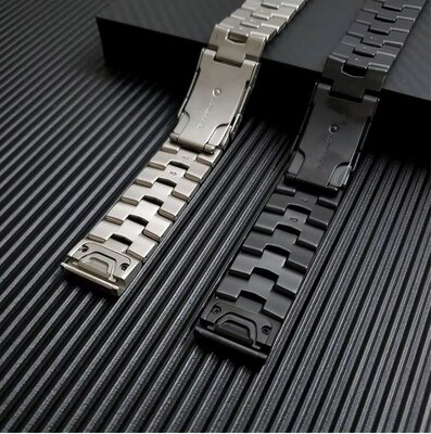 Roestvrijstalen horlogeband Ricardo 22mm (voor Garmin Fenix 8/7/6 (47mm), Epix 2 enz.), zilver V1, QuickFit