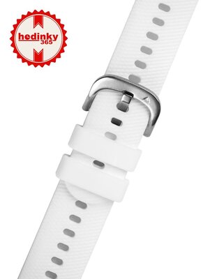 Siliconen horlogeband Ricardo Marmolada 18mm, White, Quick Release