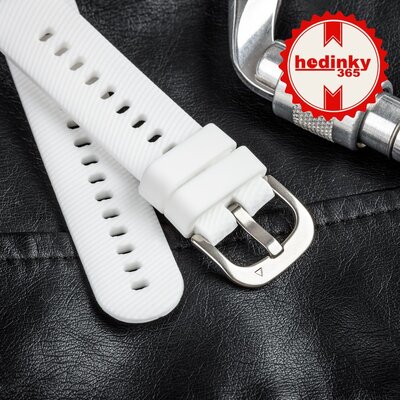 Siliconen horlogeband Ricardo Marmolada 18mm, White, Quick Release