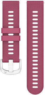 Quick Release band 18mm, silicone, bordeaux rood, zilveren gesp (Garmin Venu 2S, Vívoactive 4S, Forerunner 265S, Venu 3S, etc.)