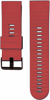 QuickFit band 26mm, silicone, donkerrood, zwarte gesp, afgeronde eindkap (Garmin Fenix 7X/6X/5X, Tactix, etc.)