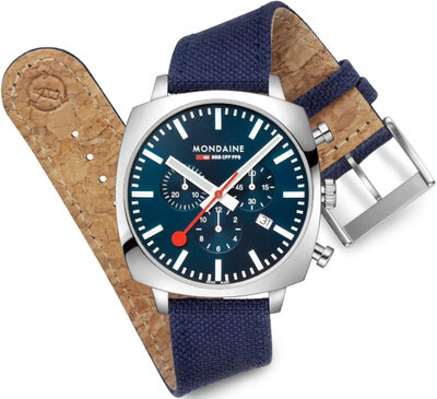 Mondaine Grand Cushion Quartz MSL.41440.LD.SET (+ reserveriempje)