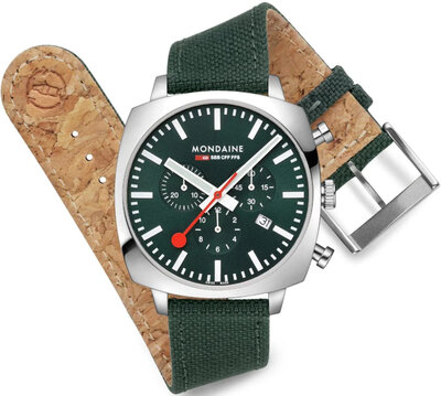 Mondaine Grand Cushion Quartz MSL.41460.LF.SET (+ reserveriempje)