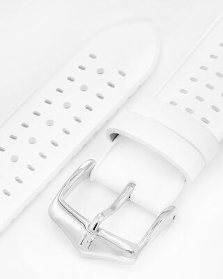 rubberen horlogeband Hirsch NYAD M 0920099100-2, wit, natuurrubber, lengte M, Quick Release