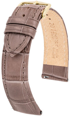Grijsbruine leren band Hirsch Duke M 01028137-1 (kalfsleer)