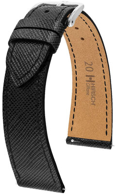 Zwart leren band Hirsch Giffone L 01875150-2 (Teletina)