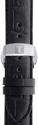 Leren horlogeband Tissot T852.013.405 19mm, zwart, Quick Release