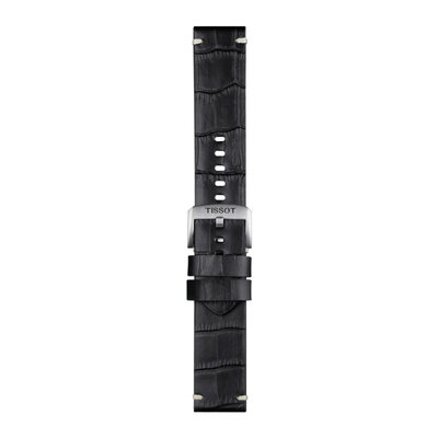 Leren horlogeband Tissot T852.046.775 22mm, zwart, Quick Release