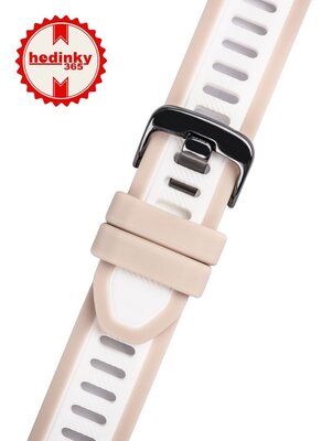 siliconen horlogeband Ricardo Bormio 18mm, Beige, Quick Release