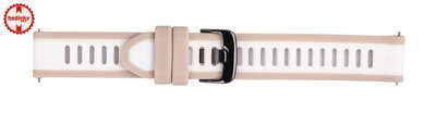 siliconen horlogeband Ricardo Bormio 18mm, Beige, Quick Release