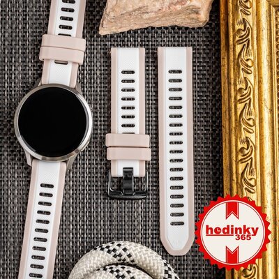 siliconen horlogeband Ricardo Bormio 18mm, Beige, Quick Release