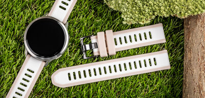 siliconen horlogeband Ricardo Bormio 18mm, Beige, Quick Release