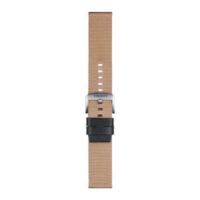 Textielen horlogeband Tissot T852.046.752 22mm, beige, Quick Release