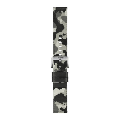 Textielen horlogeband Tissot T852.046.771 22mm, grijs/camouflage, Quick Release