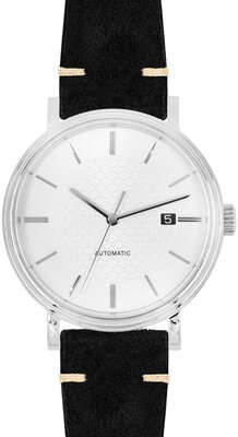 Leren horlogeband Hirsch Serro L 05564050-2, zwart, suède leer, Limited Edition, lengte L, Quick Release