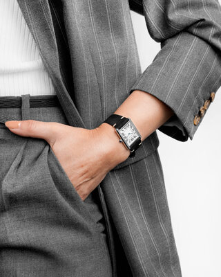 Leren horlogeband Hirsch Serro L 05564050-2, zwart, suède leer, Limited Edition, lengte L, Quick Release