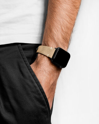 Leren horlogeband Hirsch Serro L 05564070-2, bruin, suède leer, Limited Edition, lengte L, Quick Release