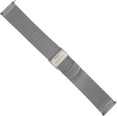 Roestvrijstalen horlogeband Orient UM00P112J0 21mm (voor modellen RA-AC00 Bambino Version 6), Milanese horlogeband, zilver