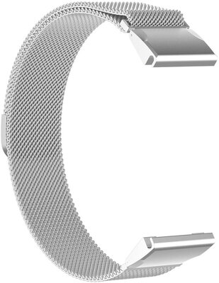 roestvrijstalen horlogeband Ricardo 20mm (voor Garmin Fenix 8/7S/6S (43mm), enz.), zilverkleurig, Milanese, QuickFit