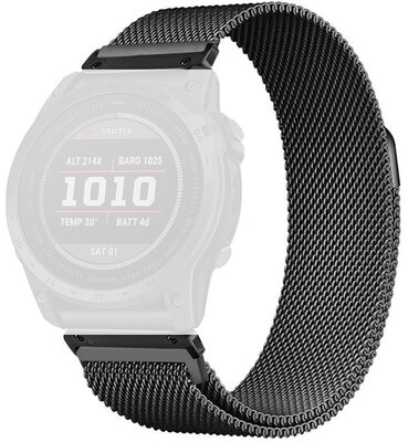 Stalen armband Ricardo 22mm (pro Garmin Fenix 8/7/6 (47mm), Epix 2 aj.), zwart, QuickFit