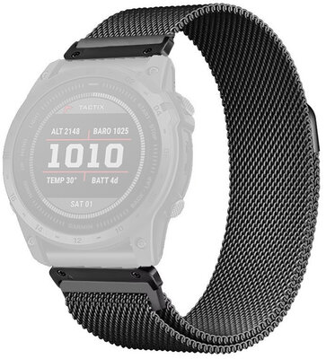 Stalen armband Ricardo 26mm (pro Garmin Fenix 8/7X/6X (51mm), Tactix aj.), zwart, QuickFit