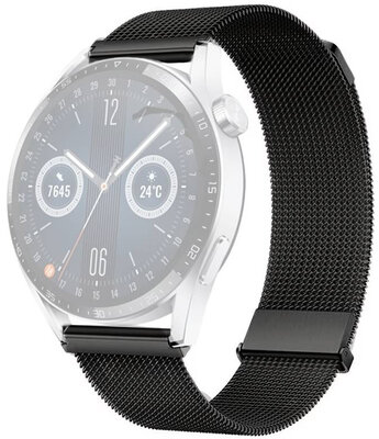 Stalen armband Ricardo Milanese, zwart, magnetisch 22mm
