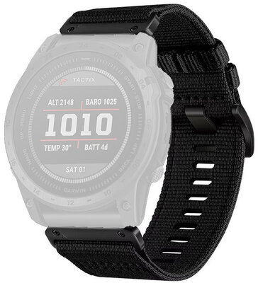 Textiel bandje Ricardo 22mm (pro Garmin Fenix 8/7/6 (47mm), Epix 2 aj.), zwart, QuickFit