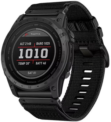 Textiel band Ricardo 26mm (voor Garmin Fenix 8/7X/6X (51mm), Tactix etc.), zwart, QuickFit