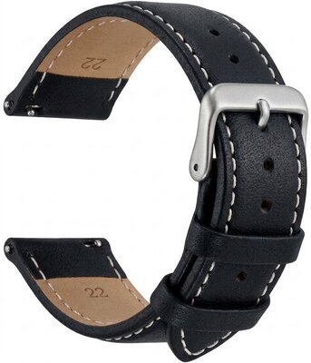 Leren horlogeband Ricardo Imola, zwart V3, Quick Release