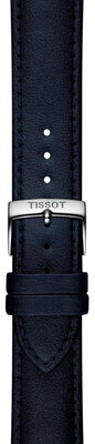 Lederen band Tissot T852.050.303 20mm, zwart, veganistisch