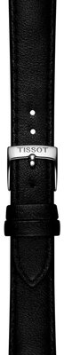Lederen band Tissot T852.050.317 16mm, zwart, eco-leer